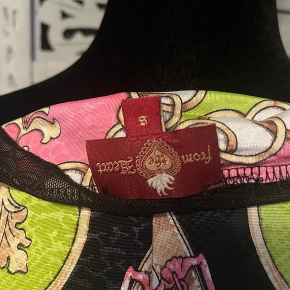 FROM THE HEART FANTASTIC BOHO FRESH BLACK & MULTICOLORS DESIGN LONG SLEEVE TOP - Picture 10 of 11